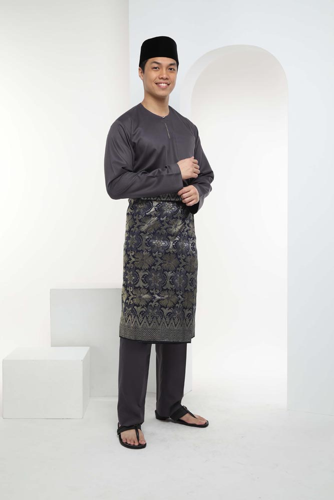 Baju Melayu Warna Warni (Black)  Omar Ali