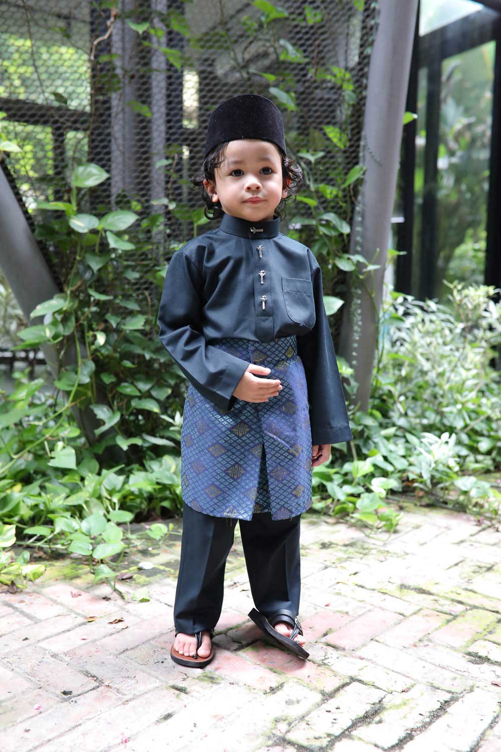  Baju  Melayu Warna  Warni  Kids Dark Blue Omar Ali